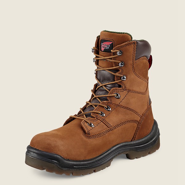 Red Wing Work Boots King Toe® - 8-inch Waterproof Soft Toe - Brown - Mens YOB269487